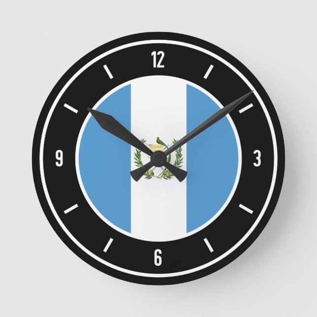 Guatemala Flagga Elegant Rund Klocka (Framsida)