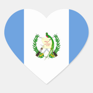 Guatemala flagga GT Hjärtformat Klistermärke