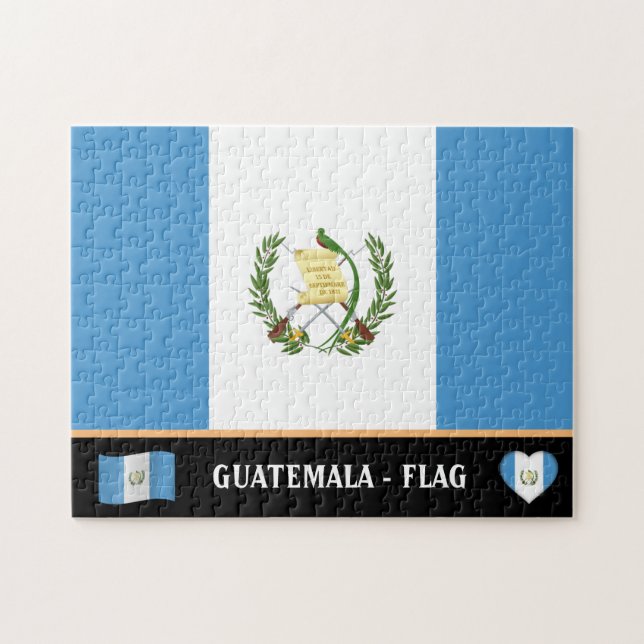 Guatemala Flagga & Guatemala land / Guatemala Pussel (Horisontell)