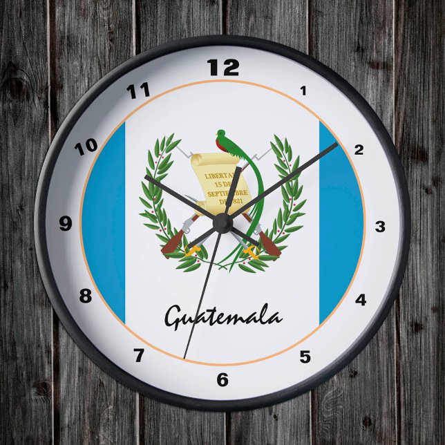 Guatemala Flagga & Guatemala trendig mode /design Rund Klocka (Skapare uppladdad)