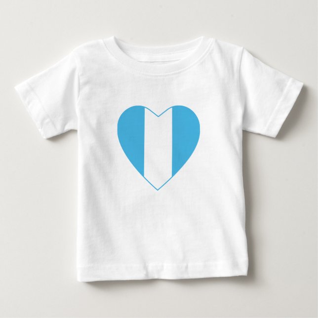 Guatemala Flagga Heart T-Shirt (Framsida)