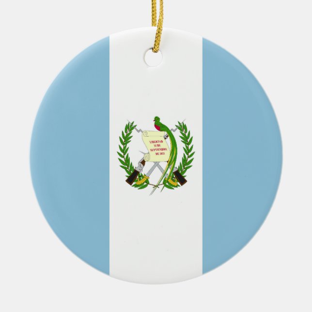 Guatemala flagga julgransprydnad keramik (Framsidan)