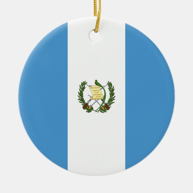 Guatemala flagga julgransprydnad keramik (Framsidan)