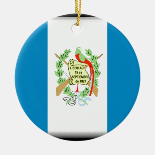 Guatemala flagga julgransprydnad keramik (Framsidan)