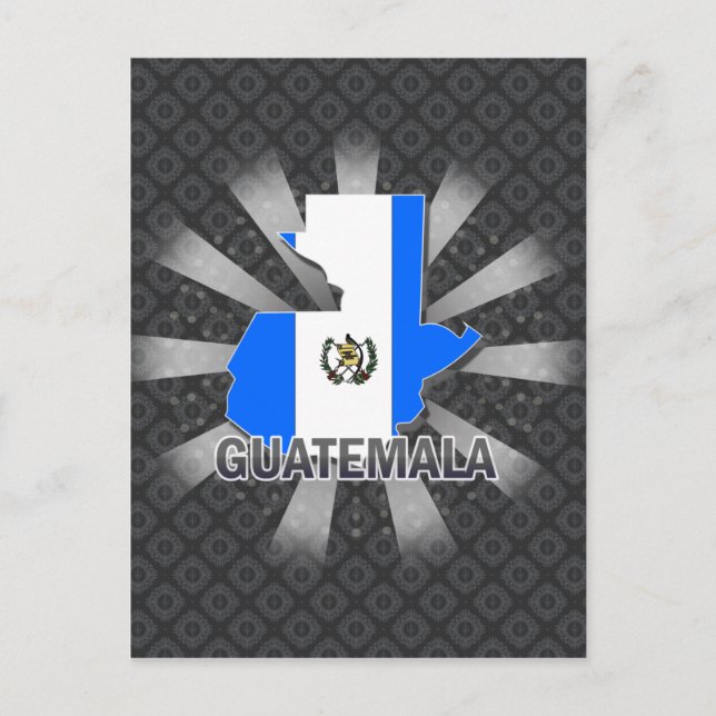 Guatemala Flagga Karta 2.0 Vykort (Framsida)