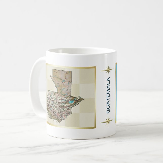 Guatemala Flagga + Karta Mugg (Framsida vänster)