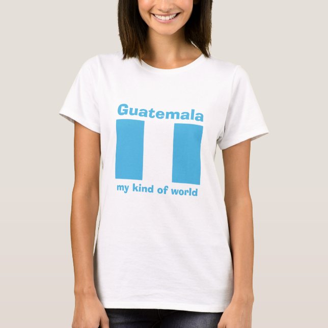 Guatemala Flagga + Karta + Text T-Shirt (Framsida)