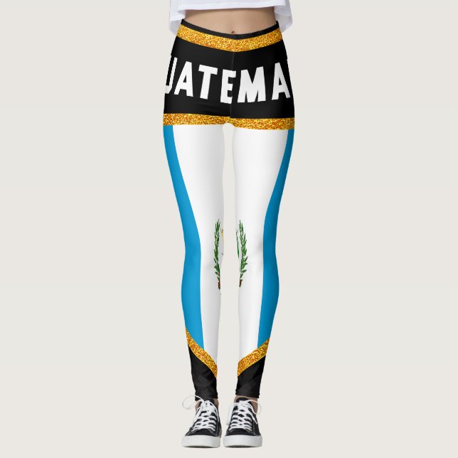 Guatemala Flagga Leggings (Framsida)
