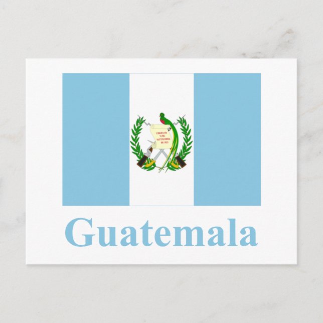 Guatemala Flagga med Namn Vykort (Framsida)