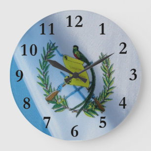 Guatemala flagga med Quetzalsymbol Stor Klocka