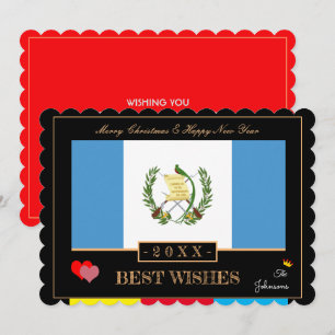 Guatemala Flagga och Gott nytt år/Best Önskemål Ca Julkort
