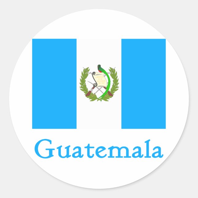 Guatemala Flagga Runt Klistermärke (Framsida)