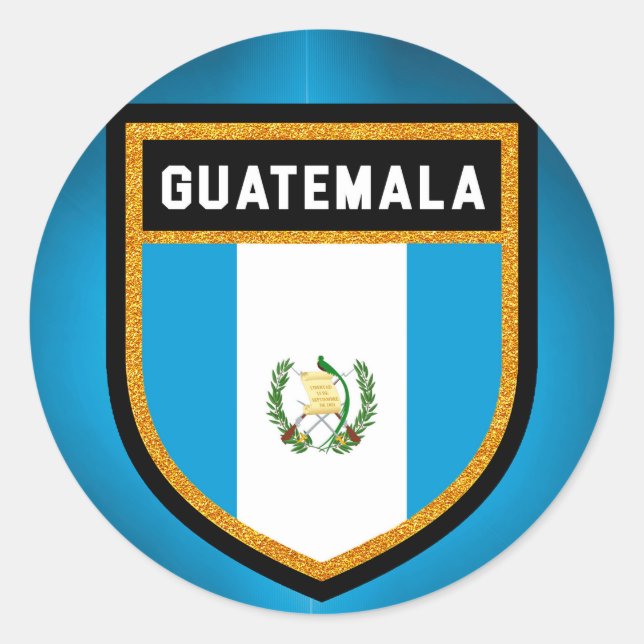 Guatemala Flagga Runt Klistermärke (Framsida)