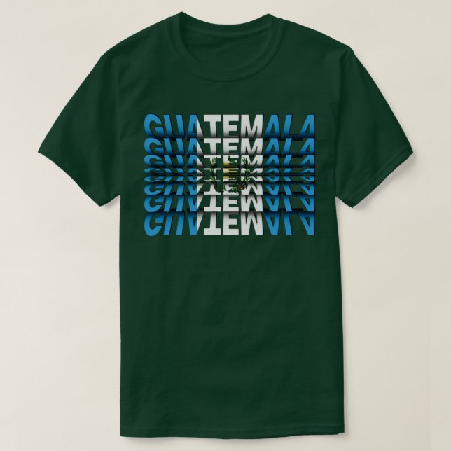 Guatemala Flagga Vänd text, effekt T Shirt (Design framsida)