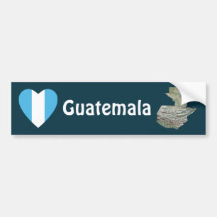 Guatemala flaggahjärta + Kartabildekal Bildekal