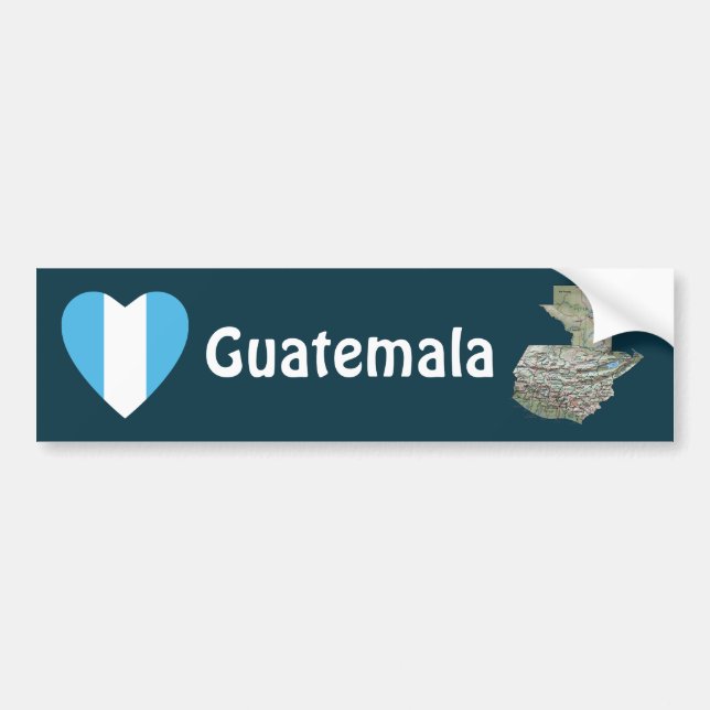 Guatemala flaggahjärta + Kartabildekal Bildekal (Framsidan)