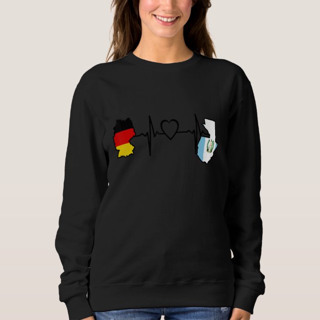 Guatemala Germany Flag Guatemalan German Heartbeat T Shirt (Framsida)