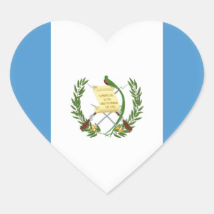 Guatemala (guatemalan) flagga hjärtformat klistermärke