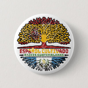Guatemala Guatemalas Spanien, Spaniens Träd-Flagga Knapp