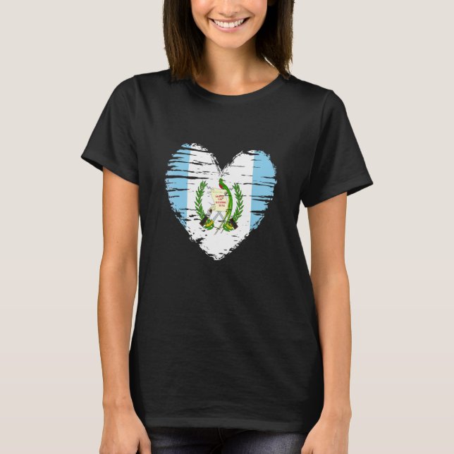 Guatemala Heart Guatemalan Flagga Guatemalan Pride T Shirt (Framsida)