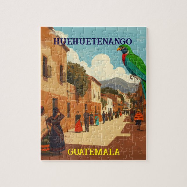 GUATEMALA, HUEHUETENANGO Retro poster Pussel (Vertikal)