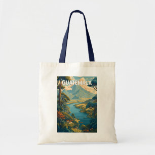 Guatemala Illustration Travel Art Vintage Tygkasse