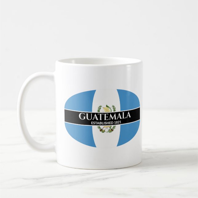 Guatemala inrättade 1821 vit Flagga Kaffemugg (Vänster)