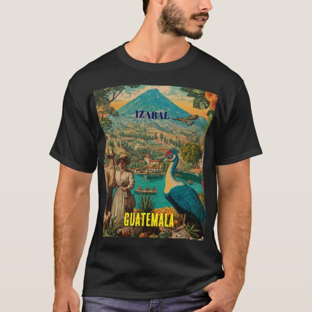 GUATEMALA, IZABAL Retro poster T Shirt (Framsida)