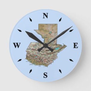 Guatemala Karta Clock Rund Klocka