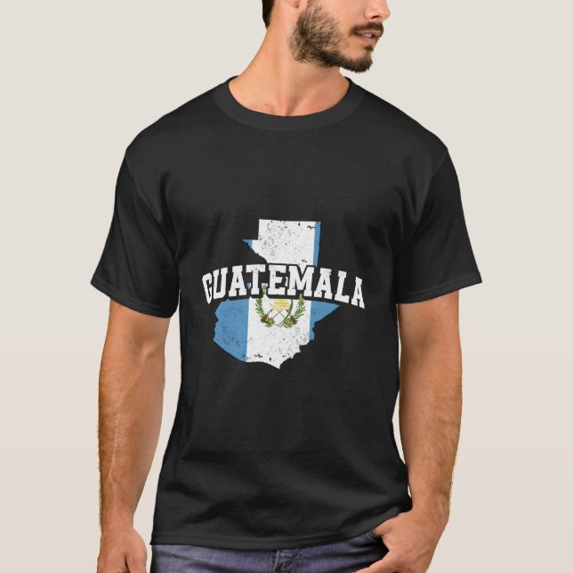 Guatemala Karta och Flagga Souvenir Guatemalan T Shirt (Framsida)