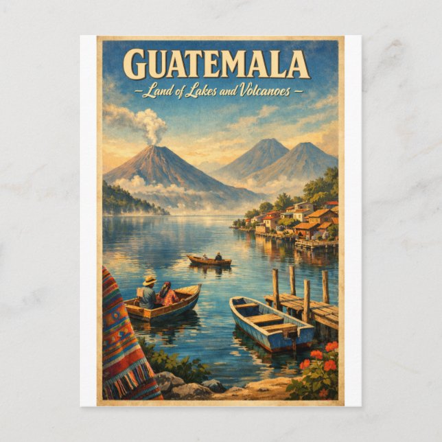 GUATEMALA – Land av sjöar och vulkaner Vykort (Framsida)