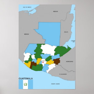 guatemala land politiska karta flagga poster