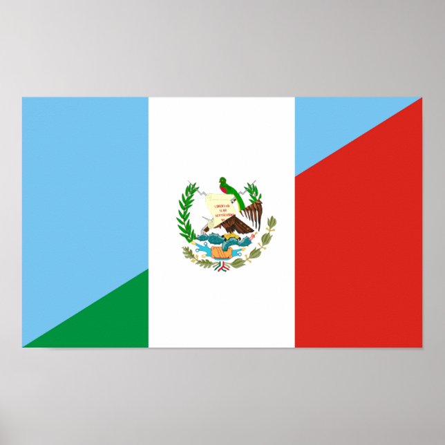 guatemala mexico halv flagga poster (Framsidan)