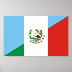 guatemala mexico halvt flaggasymbol poster