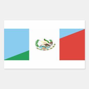 guatemala mexico halvt flaggasymbol rektangulärt klistermärke