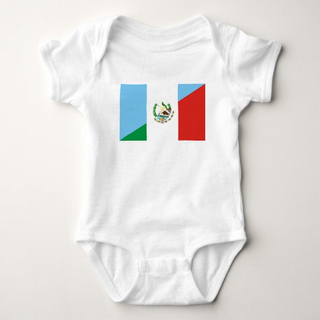 guatemala mexico halvt flaggasymbol tee shirt (Framsida)
