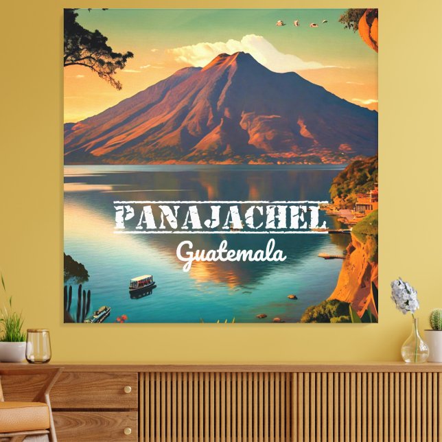 Guatemala Panajachel | Resa Vintage Retro Canvastryck (Insitu (Vardagsrum))