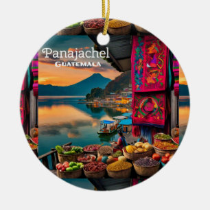 Guatemala Panajachel Resa Vintage Retro Julgransprydnad Keramik