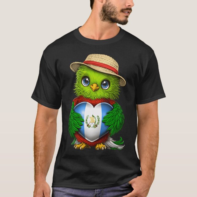 Guatemala Quetzal Fågel T Shirt (Framsida)