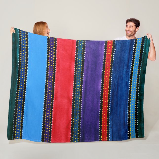 Guatemala Rainbow Flec Blanket Fleecefilt (På plats)