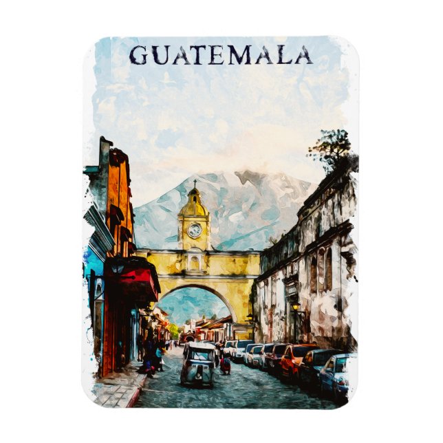 Guatemala Retro Vintage Researesa Konst Magnet (Vertikal)