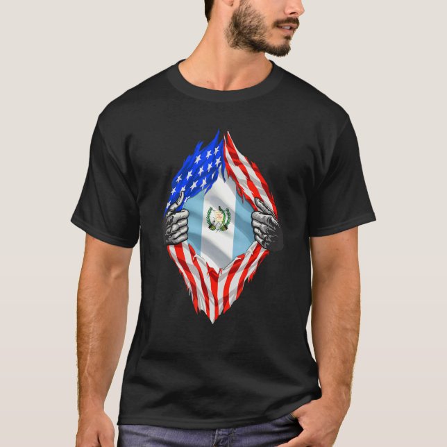 Guatemala Roots Flagga Patriotic Guatemala Heritag T Shirt (Framsida)