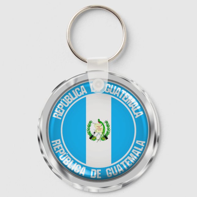 Guatemala Round Emblem Nyckelring (Framsida)