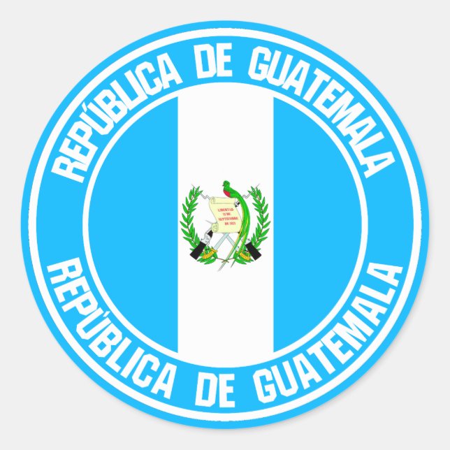 Guatemala Round Emblem Runt Klistermärke (Framsida)