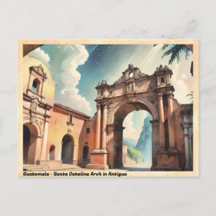 Guatemala Santa Catalina Arch i Antigua-Vintagen Vykort