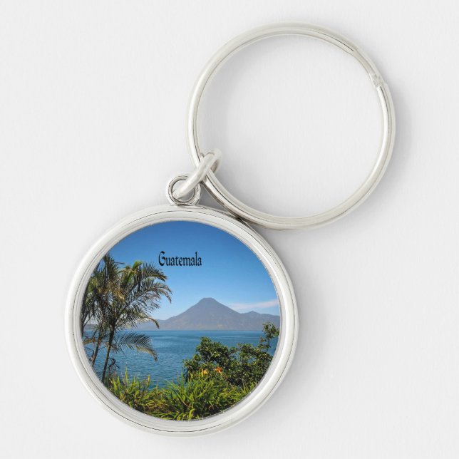 Guatemala, scenfotografi, rund silverfärgad nyckelring (Framsidan)