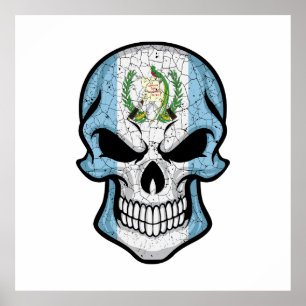Guatemala Smiling Skull Flagga Poster