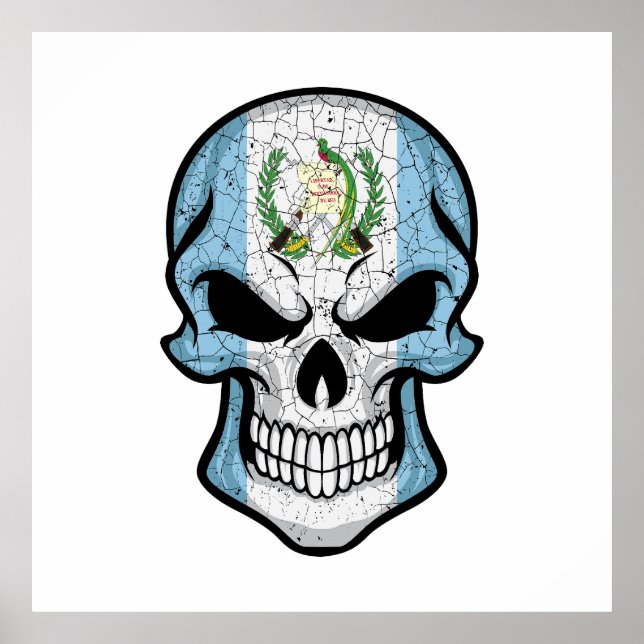 Guatemala Smiling Skull Flagga Poster (Framsidan)