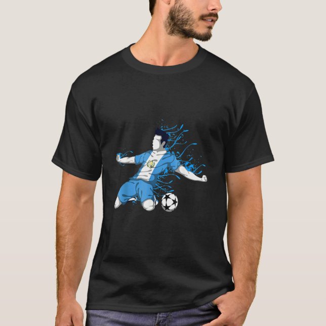 Guatemala Soccer Guatemalan National Flag Football T Shirt (Framsida)