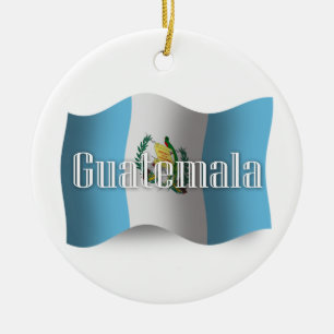 Guatemala som vinkar flagga julgransprydnad keramik